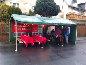 es kann losgehen, der Stand ist aufgebaut